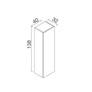 Urla 40 Cm Parlak Beyaz Banyo Boy Çamaşır Dolabı