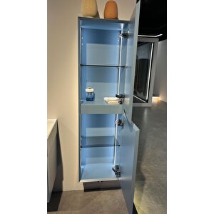 Orka Lusso 40 Cm Mavi Banyo Boy Çamaşır Dolabı