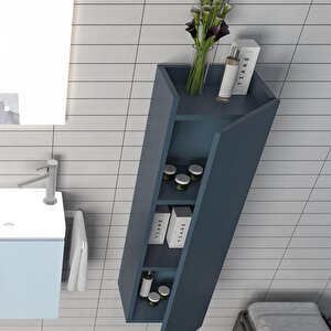 Ferla 30 Cm Mavi Banyo Boy Çamaşır Dolabı