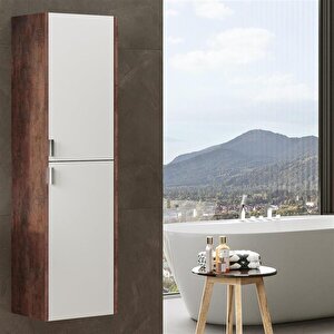Luna 40 Cm Kahve Banyo Boy Çamaşır Dolabı