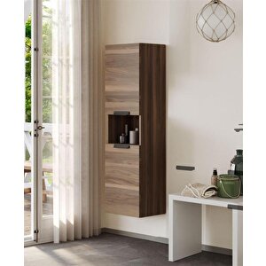 Nova 40 Cm Ceviz Banyo Boy Çamaşır Dolabı