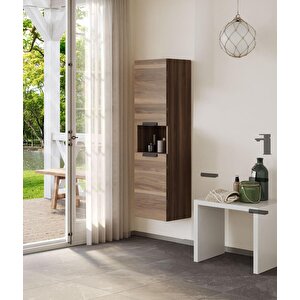 Nova 40 Cm Ceviz Banyo Boy Çamaşır Dolabı