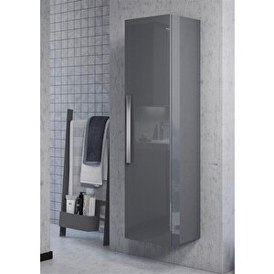 Urla 40 Cm Parlak Antrasit Banyo Boy Çamaşır Dolabı