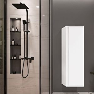 Verona 40 Cm, Beyaz Banyo Boy Çamaşır Dolabı