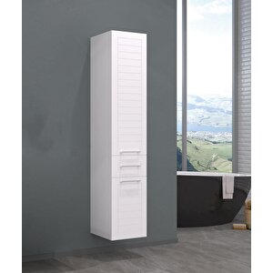 Perge 35 Cm Beyaz Banyo Boy Çamaşır Dolabı