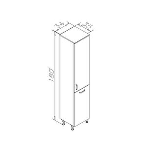 Perge 35 Cm Beyaz Banyo Boy Çamaşır Dolabı