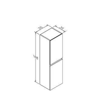 Terme 35 Cm Parlak Siyah Banyo Boy Çamaşır Dolabı