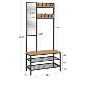 Metal Portmanto, Elbise Askılığı, Vestiyer, Ayakkabılık, Siyah, Tel Askılık