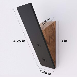 Duvar Askılığı Askısı - 3'lü Set - Metal Ahşap Siyah Metal Askılar, Duvar Askıları - Dekoratif Duvar Askıları - Duvar Askıları