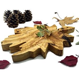 Zethome Zeytin Ağacı Ahşap Çınar Yaprağı Sunum Tahtası
