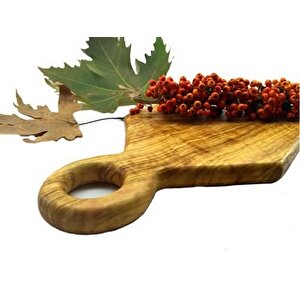 Zeytin Ağacı Ahşap Akçay Saplı Kesme Tahtası 43x19