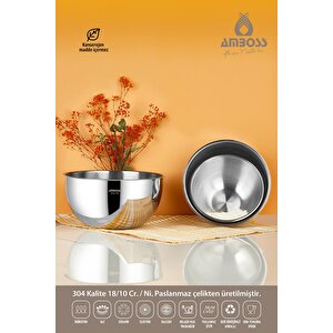 Stone 3 Parça Paslanmaz Çelik Karıştırma Kabı Kase