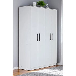 4 Kapılı Beyaz Gardırop Dolap T-900 120 X 174 X 45