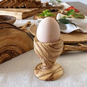 Zethome Zeytin Ağacı Ahşap Ayaklı Yumurtalık 2'li 6 Cm