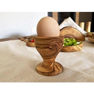 Zeytin Ağacı Ahşap Ayaklı Yumurtalık 2'li 6 Cm