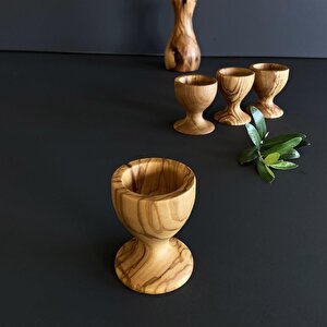 Zeytin Ağacı Ahşap Ayaklı Yumurtalık 2'li 6 Cm