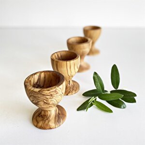 Zeytin Ağacı Ahşap Ayaklı Yumurtalık 2'li 6 Cm