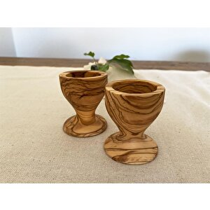 Zethome Zeytin Ağacı Ahşap Ayaklı Yumurtalık 2'li 6 Cm