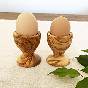 Zethome Zeytin Ağacı Ahşap Ayaklı Yumurtalık 2'li 6 Cm