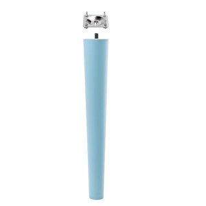 Ahşap Ayak 35 Cm Açık Mavi M8 Civatalı Bağlantı Aparatlı Mobilya Tabure Sehpa Masa Destek Ayağı