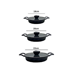 Vento 6 Parça Yanmaz Yapışmaz Titanyum Kaplama Sahan Seti 18-20-22 Cm