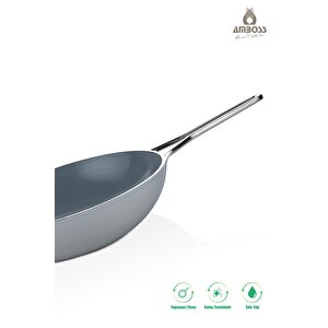 Sera Nova Yanmaz Yapışmaz Seramik Wok Tava 28 Cm – Gri