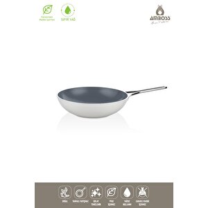 Sera Nova Yanmaz Yapışmaz Seramik Wok Tava 28 Cm – Beyaz