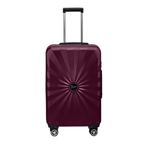 Orta Boy %100 Polikarbon Valiz 4x2 Teker Bordo 1809