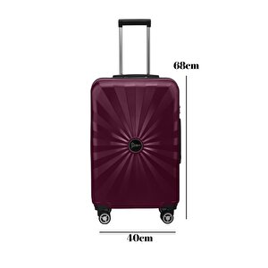 Orta Boy %100 Polikarbon Valiz 4x2 Teker Bordo 1809
