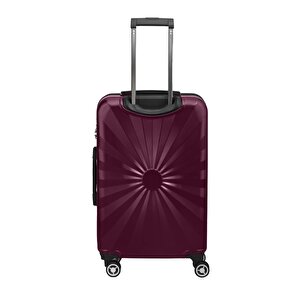 Orta Boy %100 Polikarbon Valiz 4x2 Teker Bordo 1809