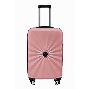 Orta Boy %100 Polikarbon Valiz 4x2 Teker Rose 1809