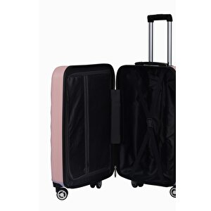 Orta Boy %100 Polikarbon Valiz 4x2 Teker Rose 1809
