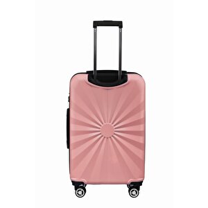 Orta Boy %100 Polikarbon Valiz 4x2 Teker Rose 1809