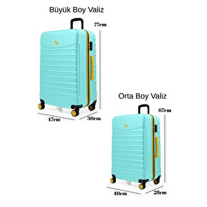 2'li Valiz Seti Büyük Boy - Orta Boy Su Yeşili 1168