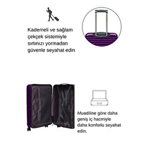 Büyük Boy %100 Polikarbon Valiz Mürdüm 1811