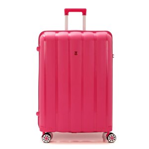 3lü Set Kırılmaz Silikon Seyahat Valizi Bavulu V305 Fuşya