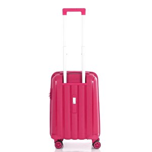 Mçs 3lü Set Kırılmaz Silikon Seyahat Valizi Bavulu V305 Fuşya