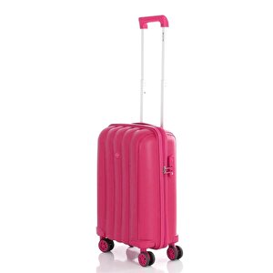 Mçs 3lü Set Kırılmaz Silikon Seyahat Valizi Bavulu V305 Fuşya