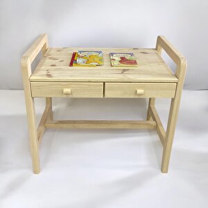 Natural - Montessori Ahşap Masa Ve Ayıcıklı Sandalye