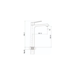Stark Uzun Lavabo Armatürü - Gun Grey / Metalik Gri Sk6500gr
