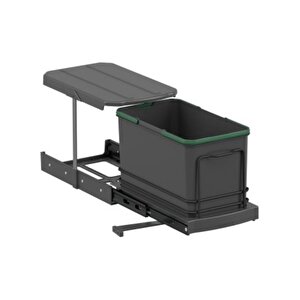 S-2573-a Teleskopik Raylı Plastik 16 Lt. Gri Çöp Kovası