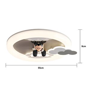 Moddy Ledli Mickey Desenli Plafonyer Çocuk Odası Avize
