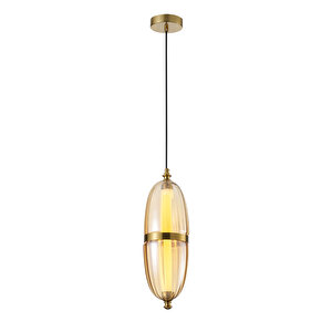 Aleya 6 Watt 3000k Ledli Bal Camlı Tekli Sarkıt Led Avize