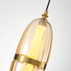 Aleya 6 Watt 3000k Ledli Bal Camlı Tekli Sarkıt Led Avize