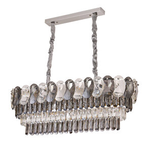 Sento 80'lik Yemek Masası Üstü Sıralı Kristallli Avize