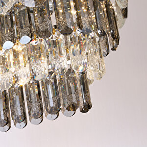 Sento 80'lik Yemek Masası Üstü Sıralı Kristallli Avize