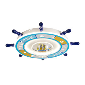 Loui Ledli Gemi Dümeni Desenli Plafonyer Çocuk Odası Avize