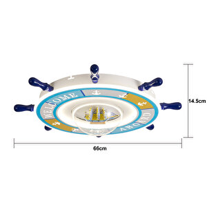 Loui Ledli Gemi Dümeni Desenli Plafonyer Çocuk Odası Avize