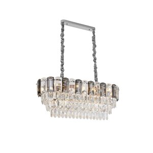 Colın 80'lik Yemek Masası Üstü Krom Kaplamalı Kristalli Avize