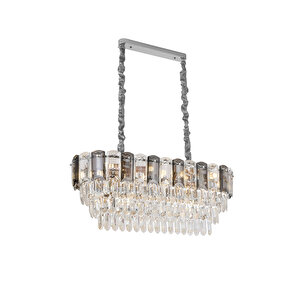 Colın 80'lik Yemek Masası Üstü Krom Kaplamalı Kristalli Avize